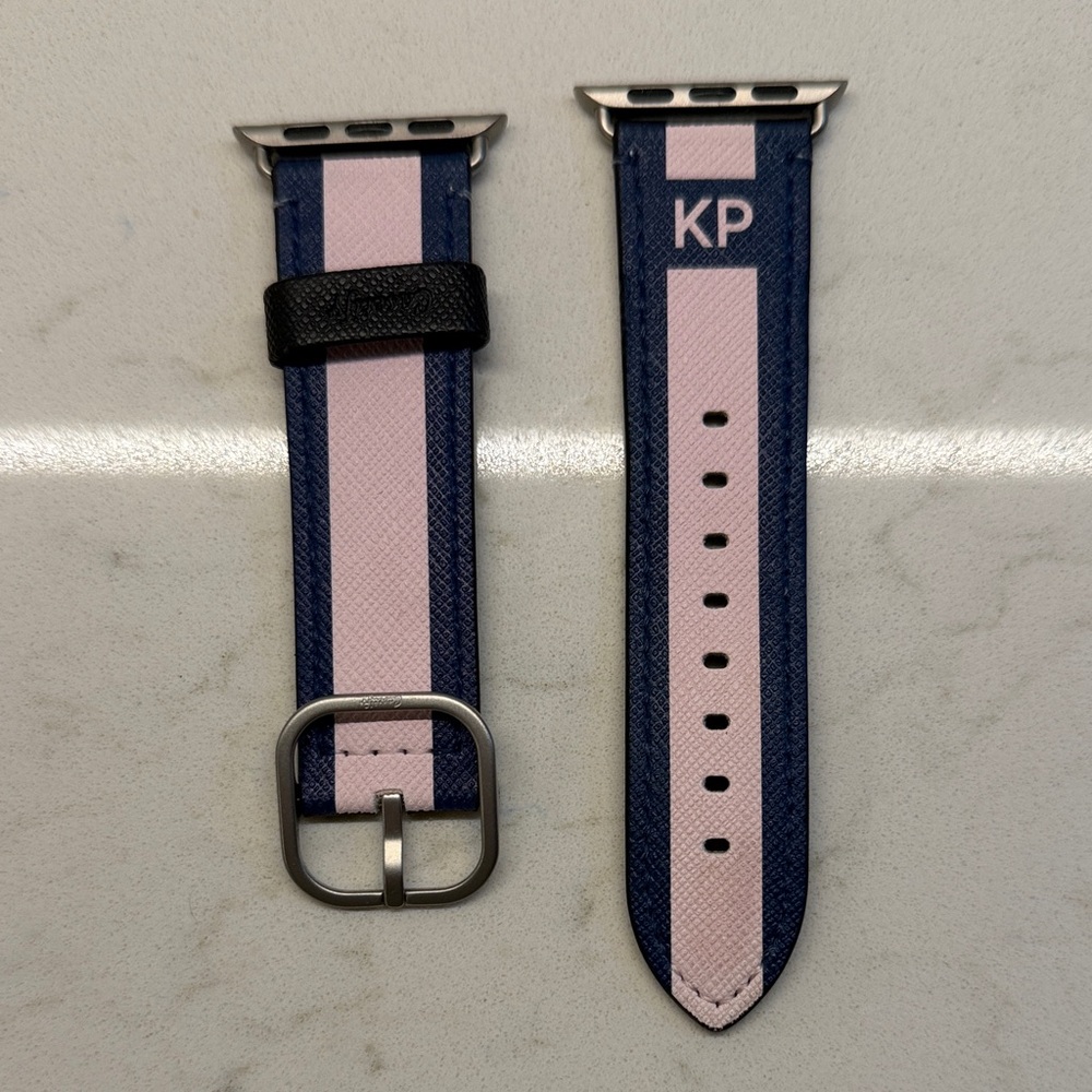 Casetify Apple Watch Band “KP” Initials - Navy Blue and Pink